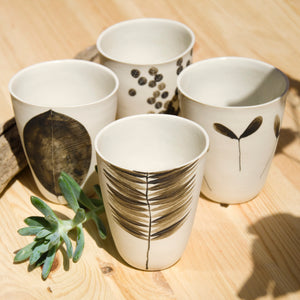 Tazza Bicchiere Deco - Set da 2 o da 4 tazze in porcellana